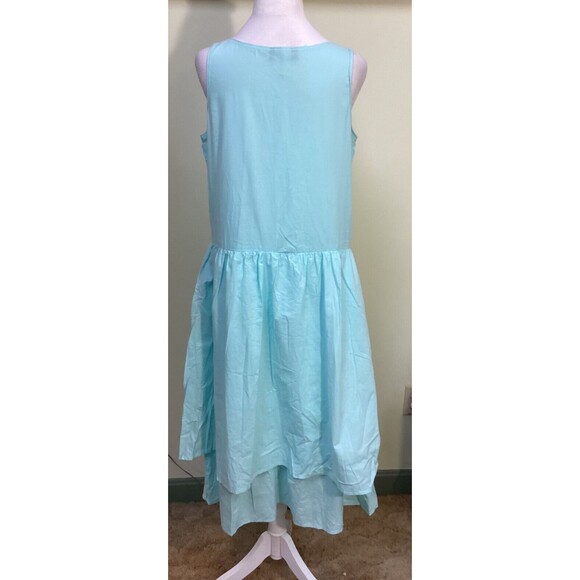 Vintage Allison J Petite Women's Size 10 Turquoise Tiered Sleeveless Maxi Dress - Picture 5 of 9